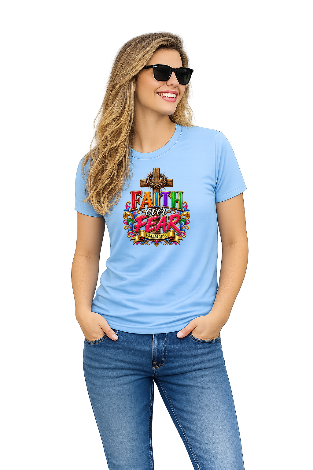 Faith Over Fear - Light Blue