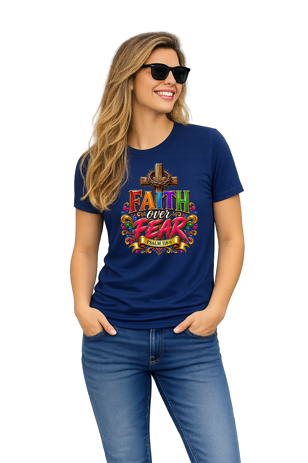 Faith Over Fear - Navy Blue