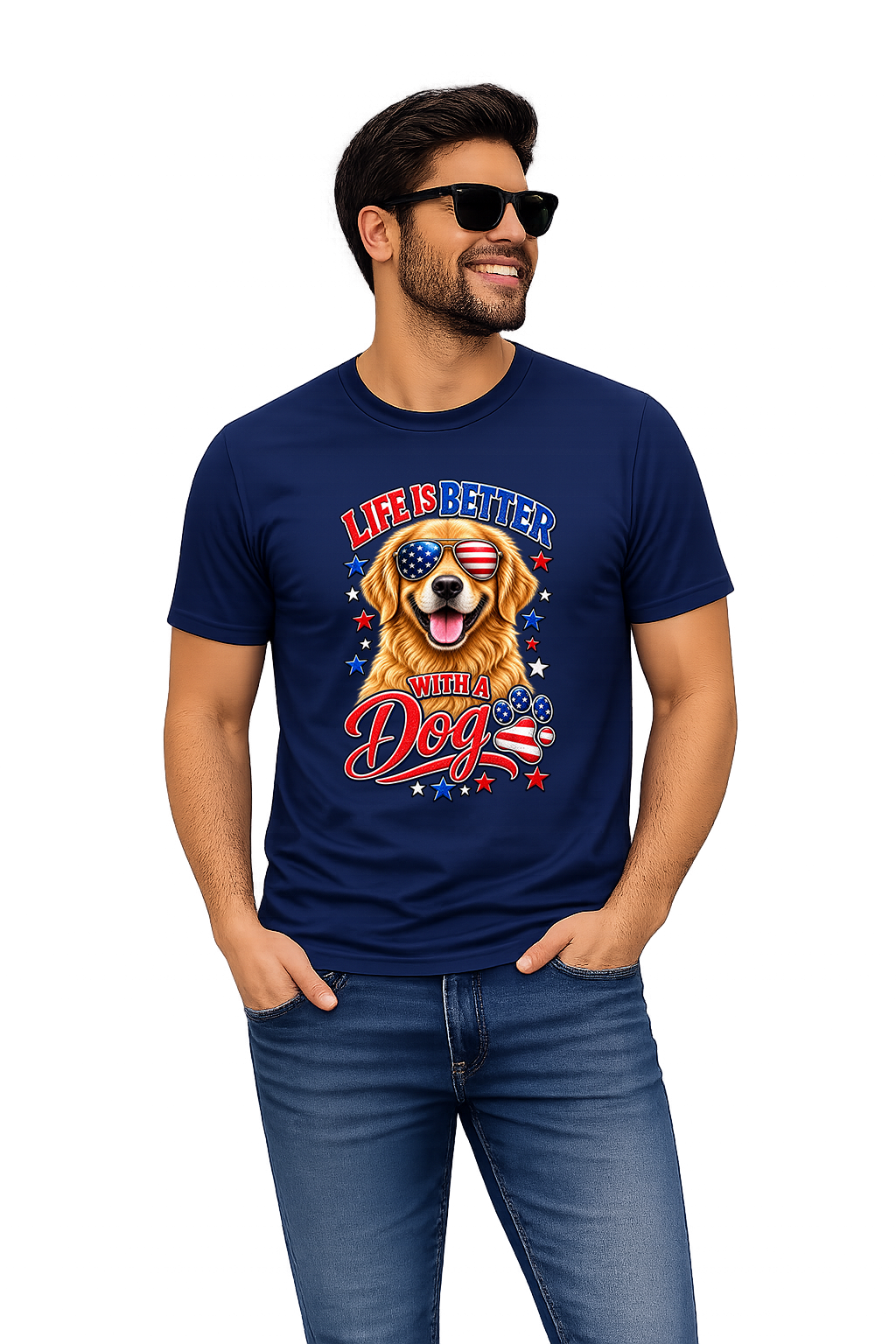 Life Is Better With a Dog - Navy Blue